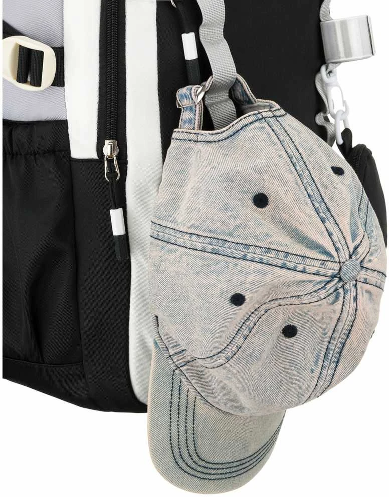 Vidutinė kuprinė unisex Peterson, balta ir juoda