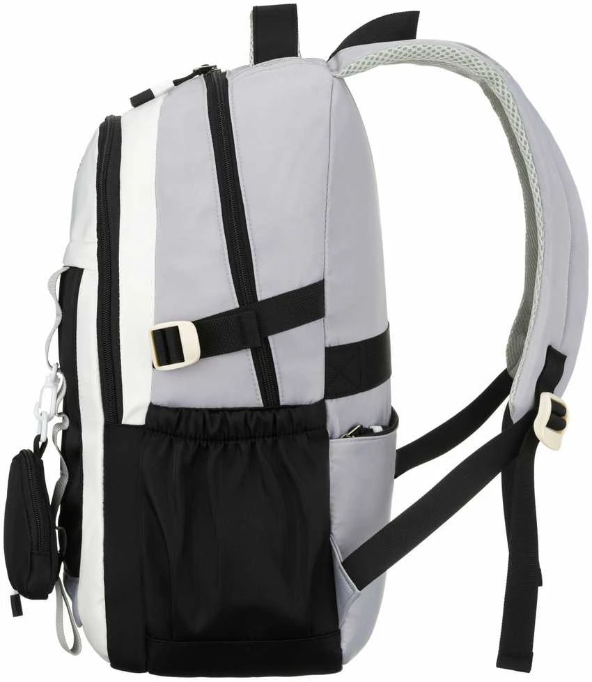 Vidutinė kuprinė unisex Peterson, balta ir juoda