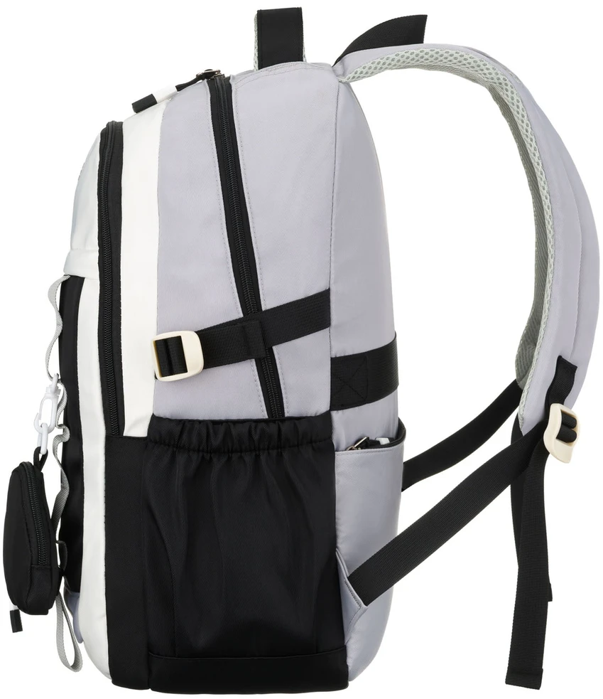 Vidutinė kuprinė unisex Peterson, balta ir juoda