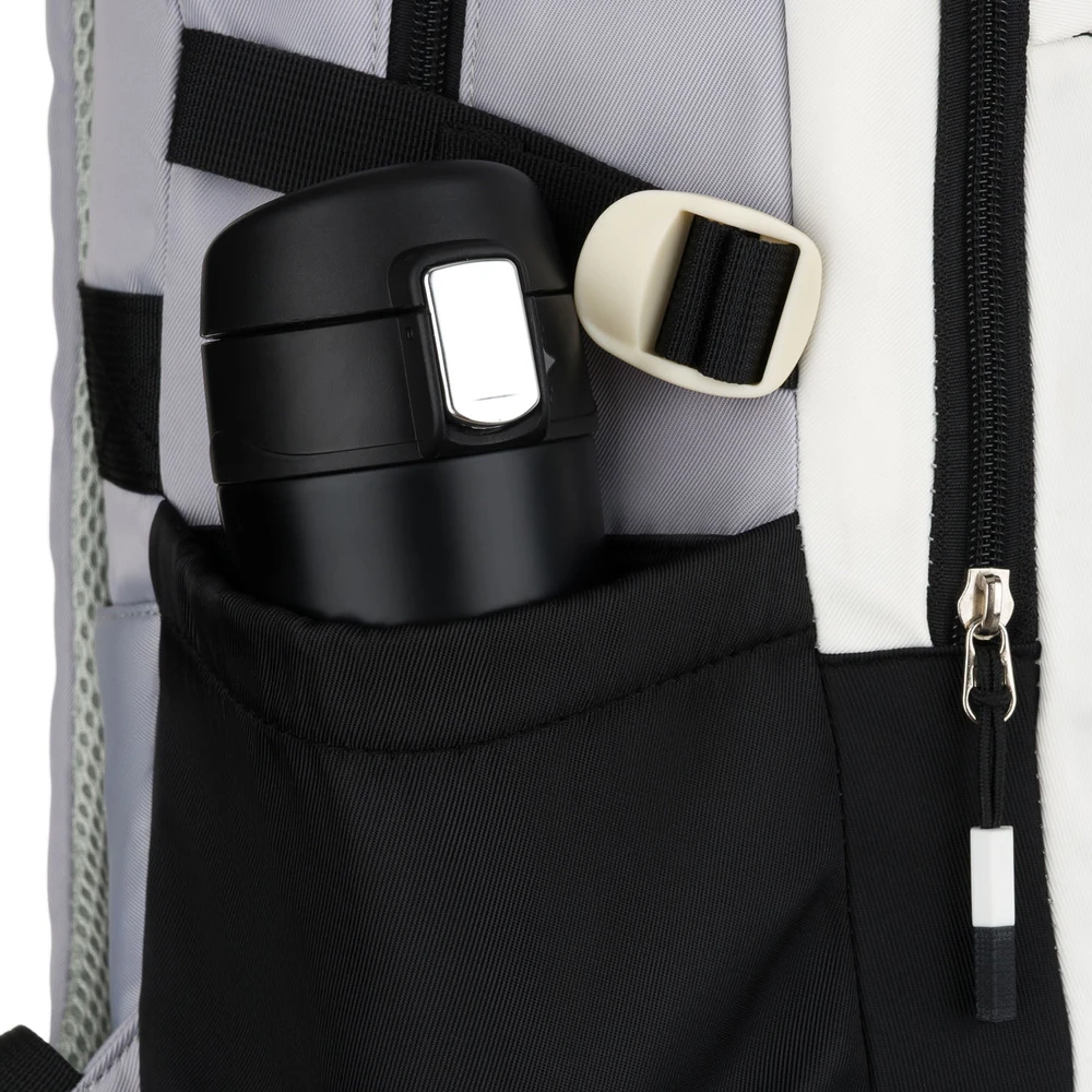 Vidutinė kuprinė unisex Peterson, balta ir juoda