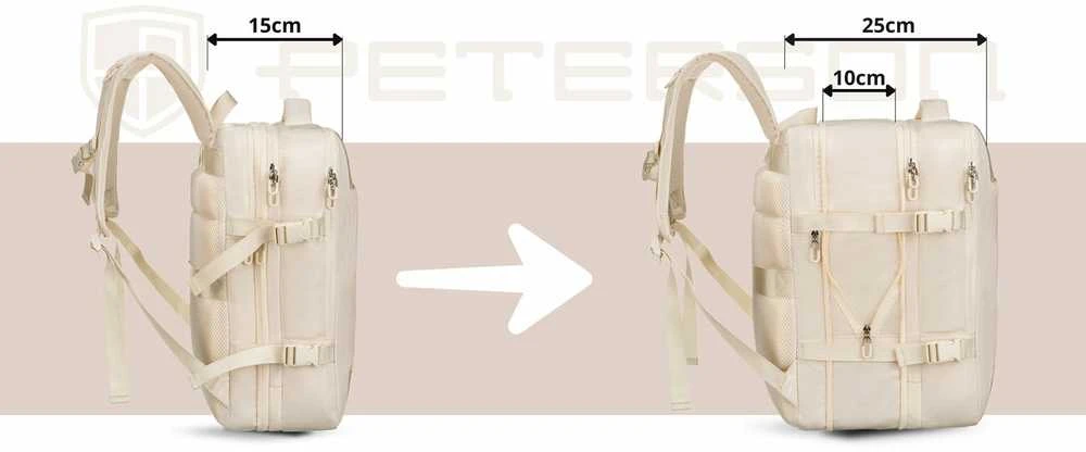 Vidutinė kuprinė unisex Peterson, dramblio kaulo