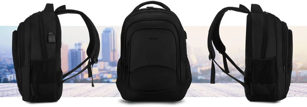 Vidutinė kuprinė unisex Peterson, juoda