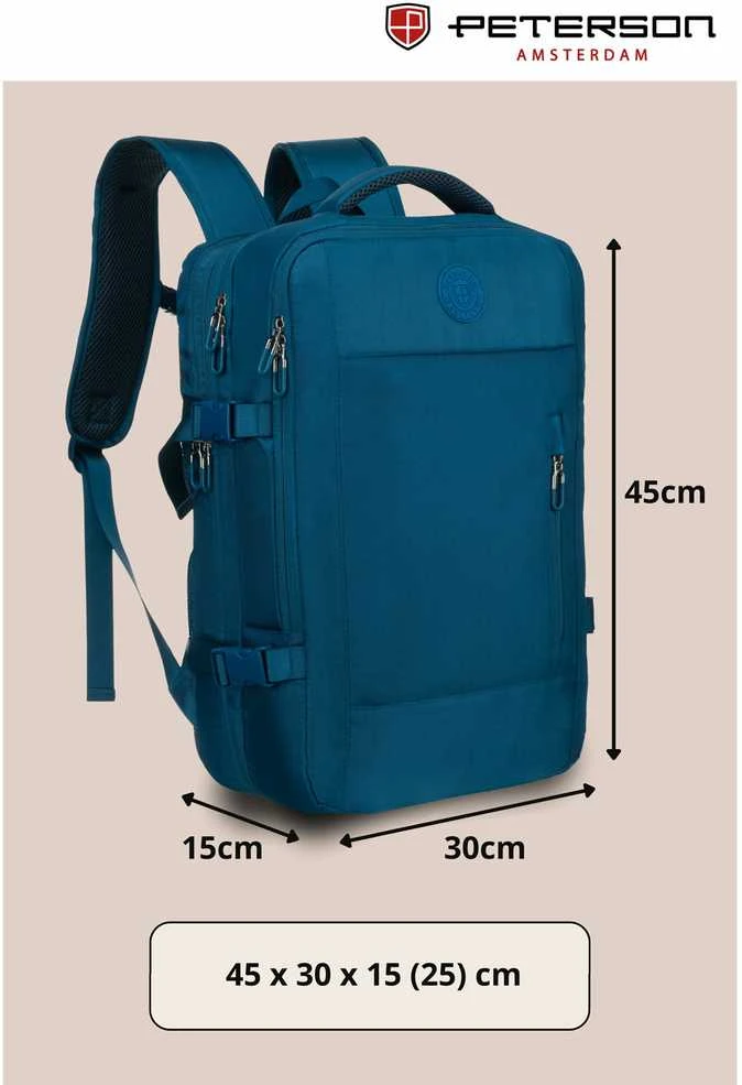 Vidutinė kuprinė unisex Peterson, mėlyna