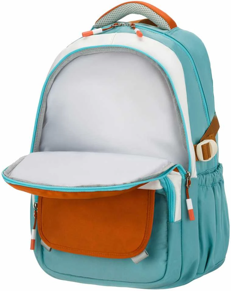 Vidutinė kuprinė unisex Peterson, mėlyna-oranžinė