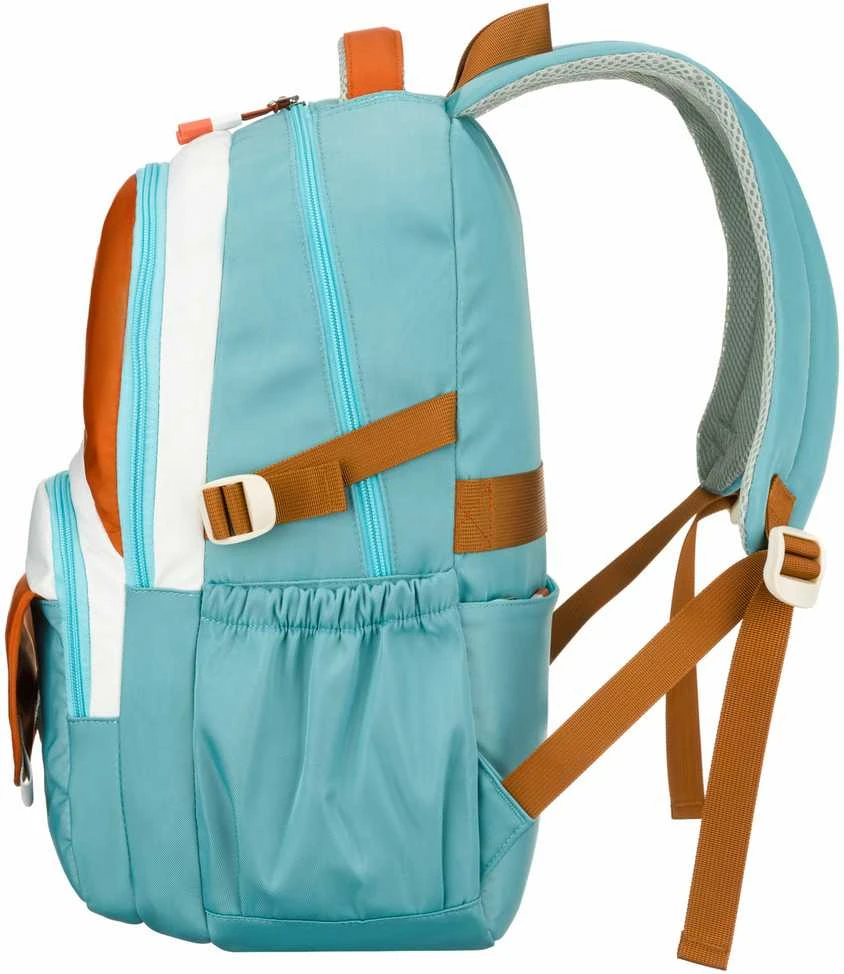 Vidutinė kuprinė unisex Peterson, mėlyna-oranžinė