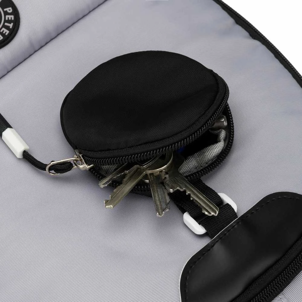 Vidutinė kuprinė unisex Peterson, pilka-juoda