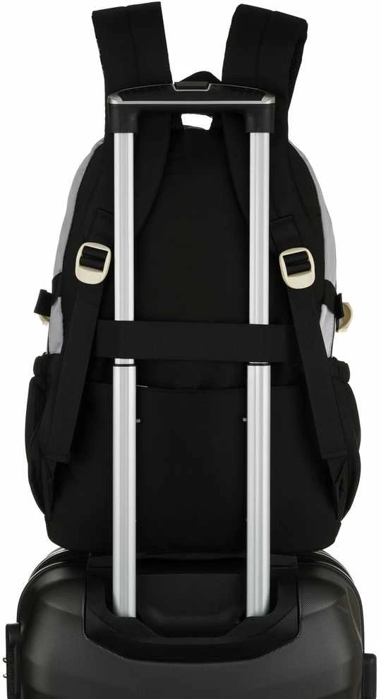 Vidutinė kuprinė unisex Peterson, pilka-juoda