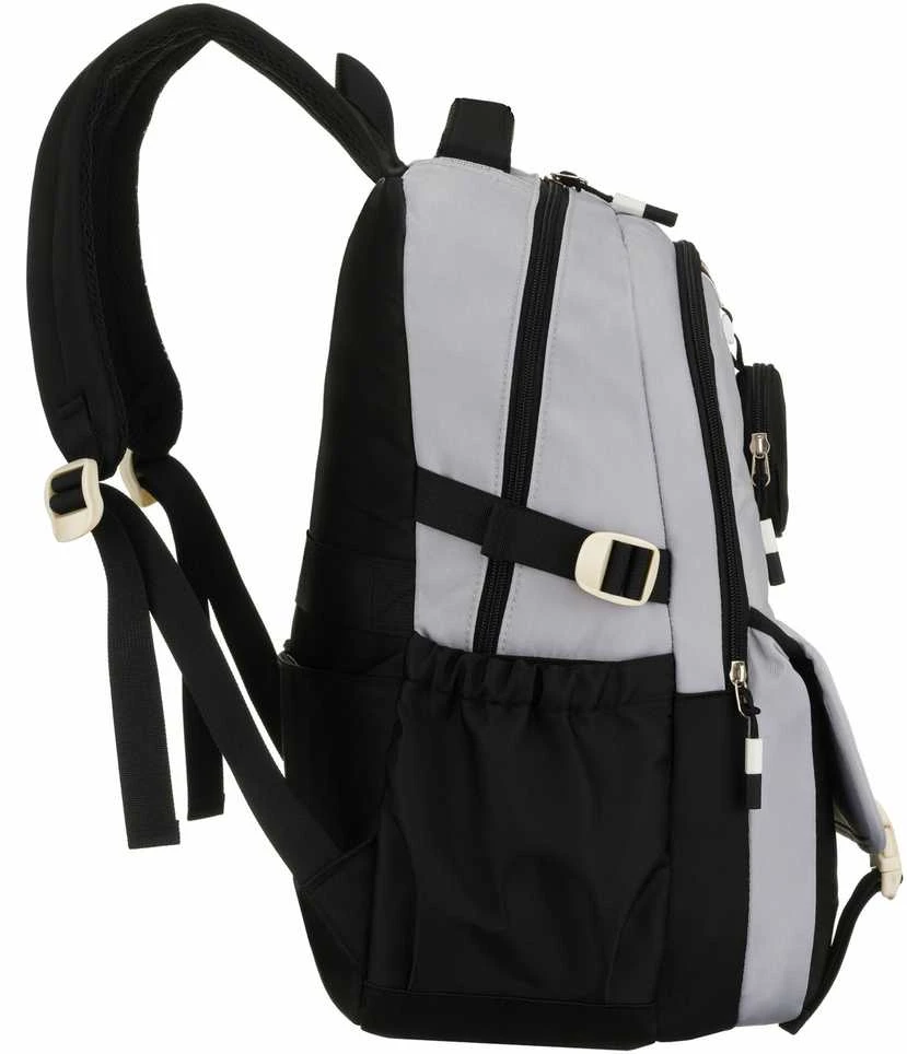 Vidutinė kuprinė unisex Peterson, pilka-juoda