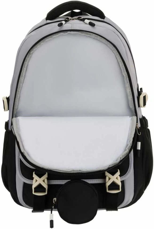 Vidutinė kuprinė unisex Peterson, pilka-juoda