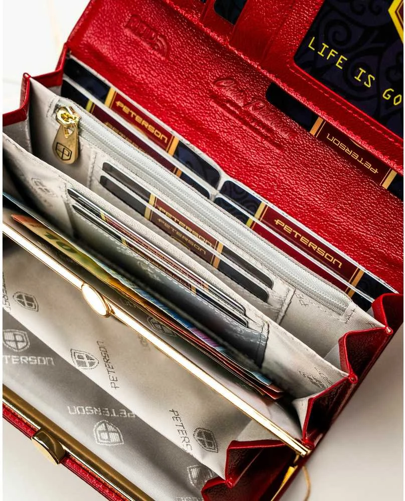 Vidutinė piniginė moterims Peterson, raudona PT107
