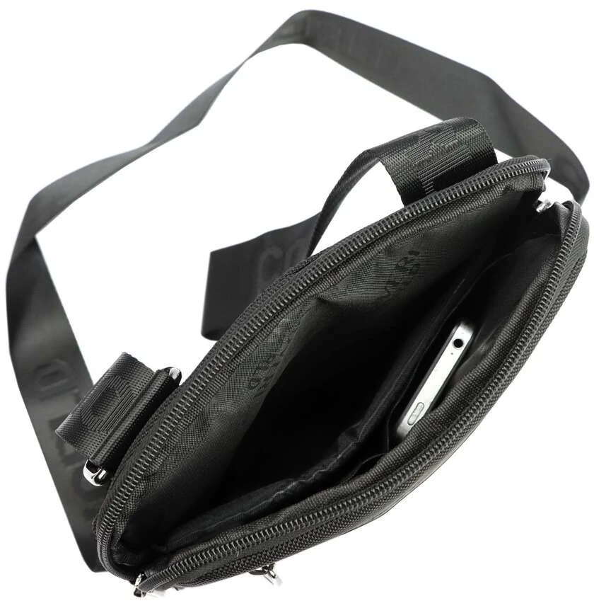 Vyriška juoda crossbody piniginė Coveri World CW2264, ekologiška oda, su reguliuojamu dirželiu