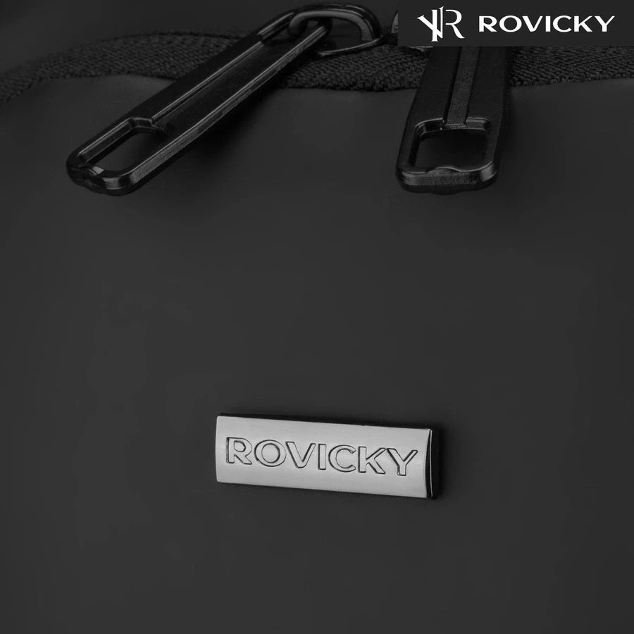 Vyriška juoda per petį nešiojama rankinė iš ekologiškos odos „Rovicky“ ST83