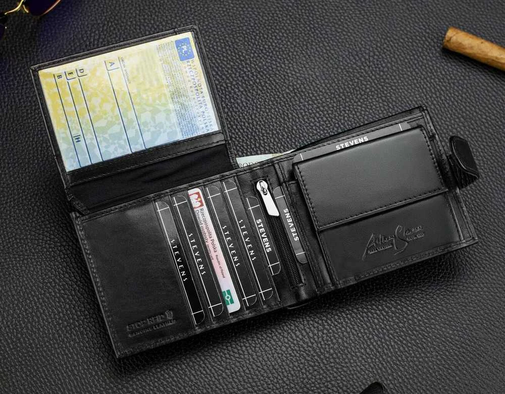 Vyriška natūralios odos piniginė Stevens Z05-8888A-R, RFID apsauga