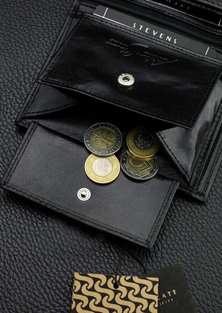 Vyriška natūralios odos piniginė Stevens Z05-326-R, RFID apsauga