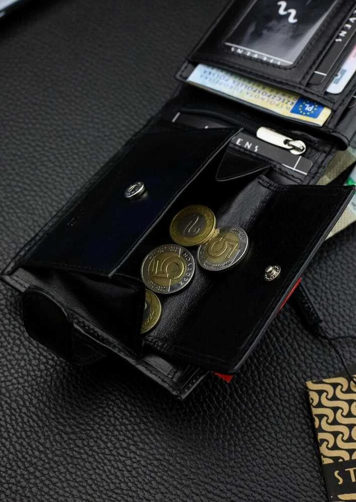 Vyriška natūralios odos piniginė Stevens Z05-8888A-R, RFID apsauga