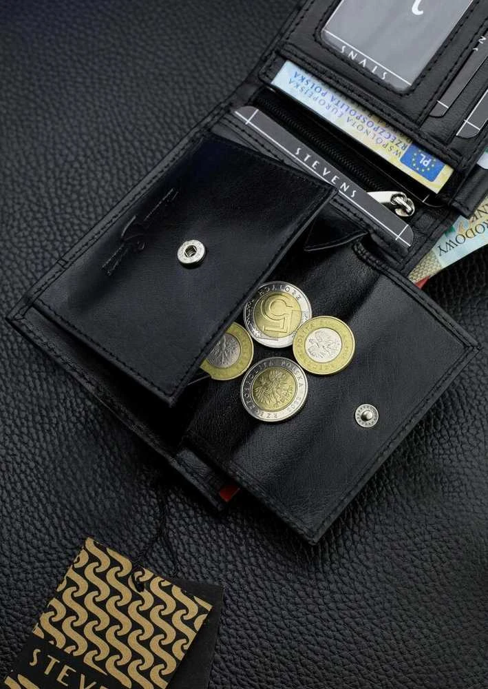 Vyriška natūralios odos piniginė Stevens Z06-8888-R, RFID apsauga