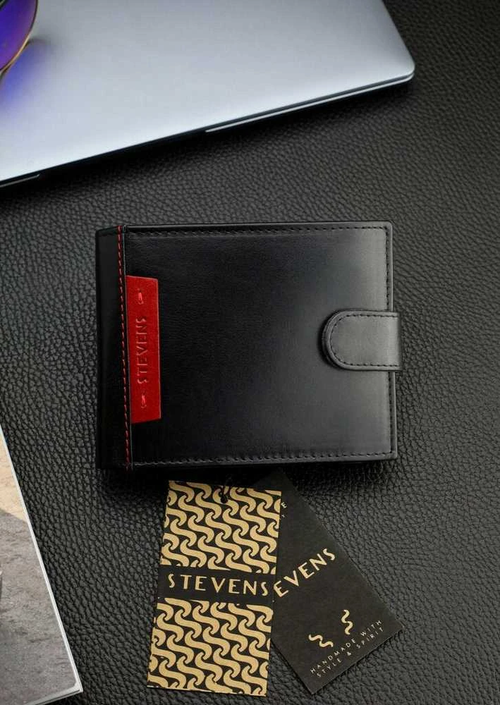 Vyriška natūralios odos piniginė Stevens Z05-8888A-R, RFID apsauga