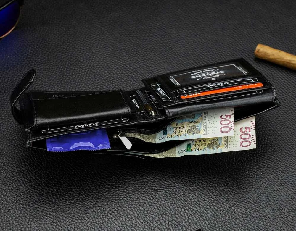 Vyriška natūralios odos piniginė Stevens Z05-8888A-R, RFID apsauga