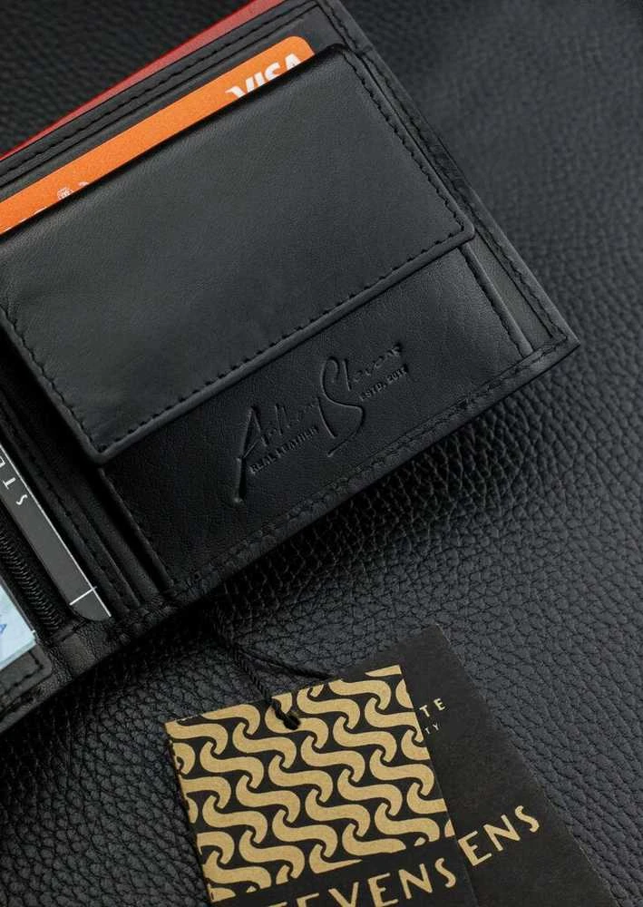 Vyriška natūralios odos piniginė Stevens Z06-8888-R, RFID apsauga