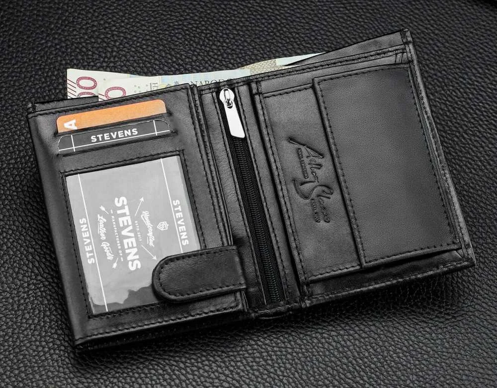 Vyriška natūralios odos piniginė Stevens Z07-326-R, RFID apsauga