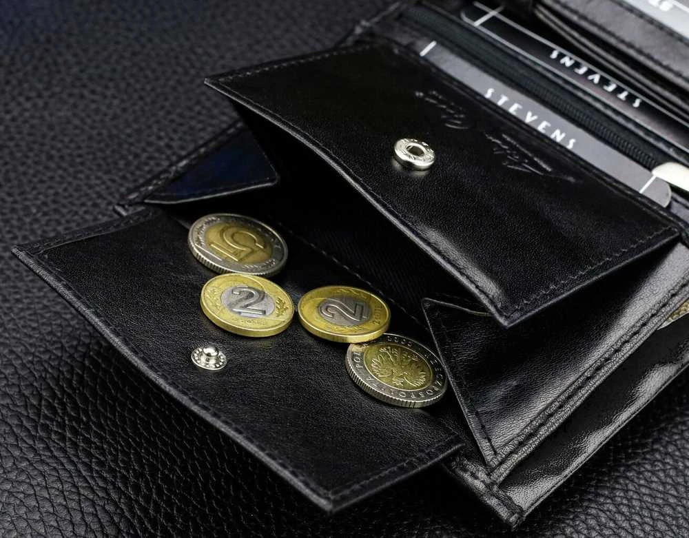 Vyriška natūralios odos piniginė Stevens Z07-326-R, RFID apsauga