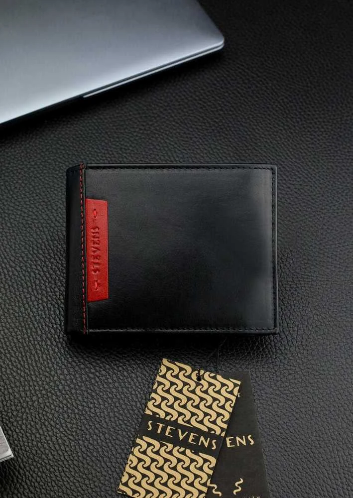 Vyriška natūralios odos piniginė Stevens Z05-325-R, RFID apsauga