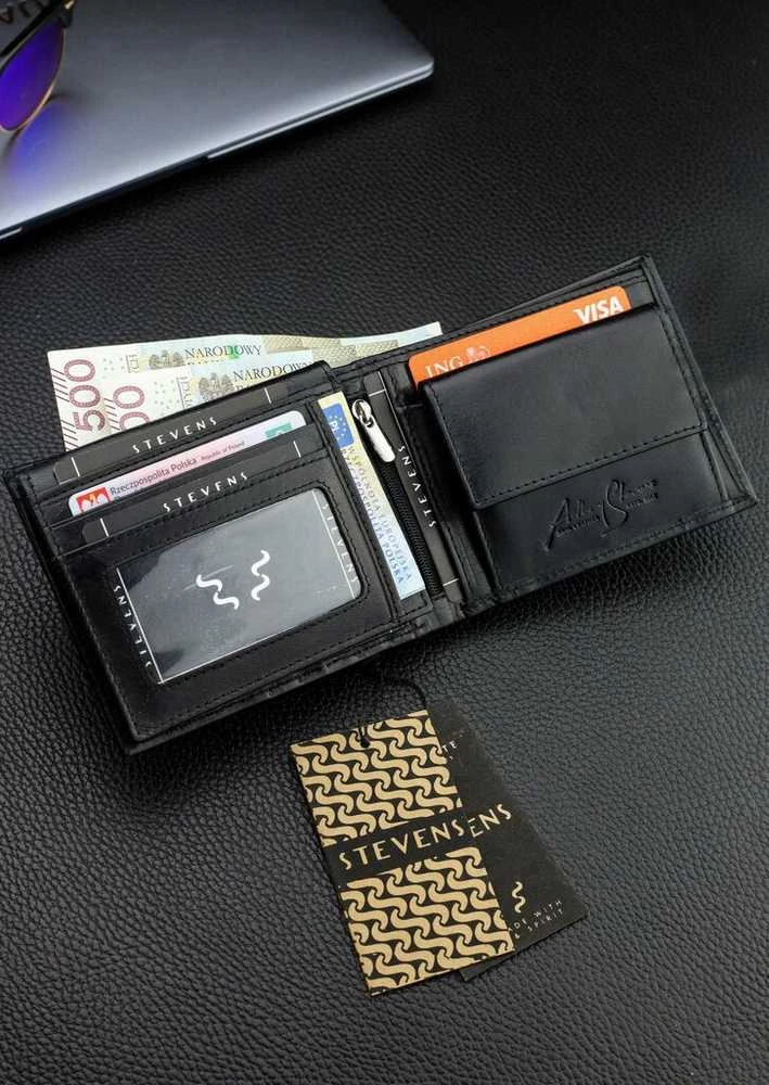 Vyriška natūralios odos piniginė Stevens Z05-8888-R, RFID apsauga