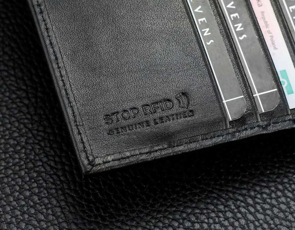 Vyriška natūralios odos piniginė Stevens Z07-8888-R, RFID apsauga