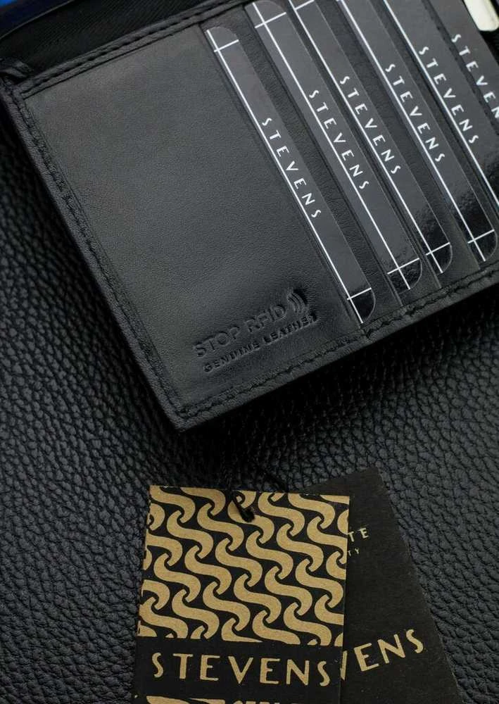 Vyriška natūralios odos piniginė Stevens Z06-8888-R, RFID apsauga