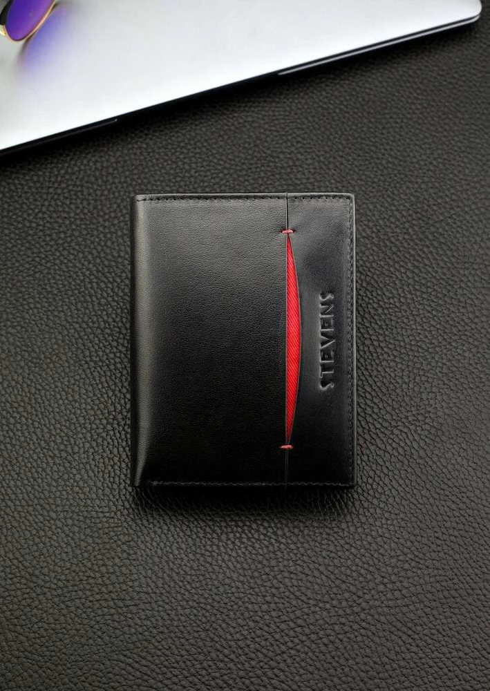 Vyriška natūralios odos piniginė Stevens Z08-326-R, RFID apsauga