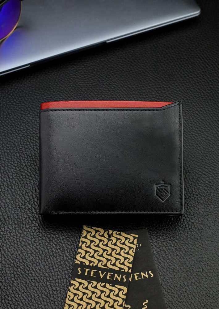 Vyriška natūralios odos piniginė Stevens Z06-8888-R, RFID apsauga