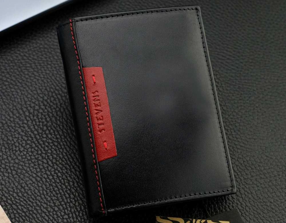 Vyriška natūralios odos piniginė Stevens Z05-326-R, RFID apsauga