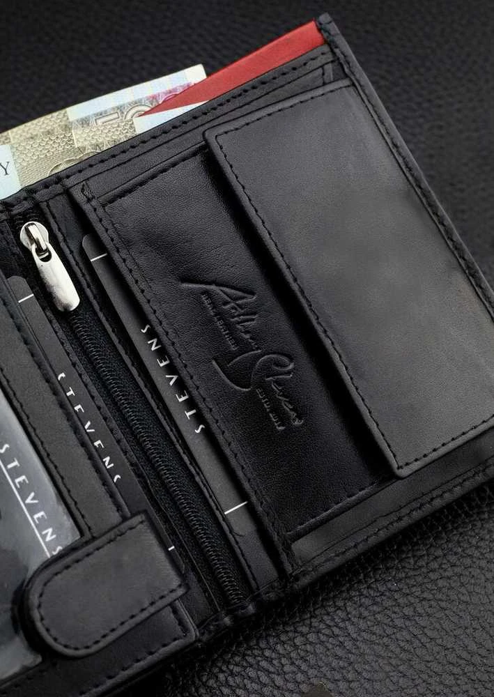 Vyriška natūralios odos piniginė Stevens Z06-326-R, RFID apsauga