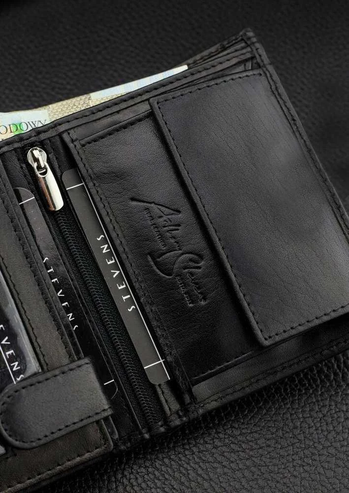Vyriška natūralios odos piniginė Stevens Z05-326-R, RFID apsauga