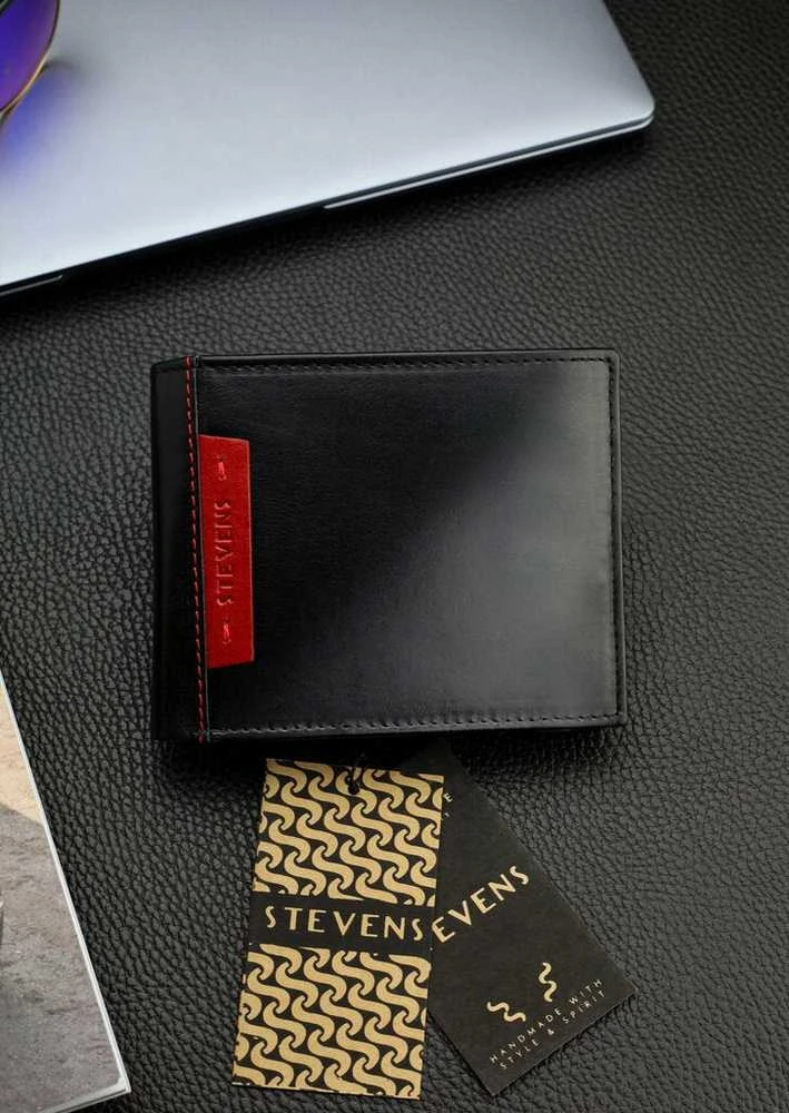 Vyriška natūralios odos piniginė Stevens Z05-8888-R, RFID apsauga