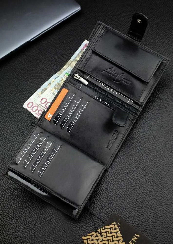 Vyriška natūralios odos piniginė Stevens Z07-326A-R, RFID apsauga