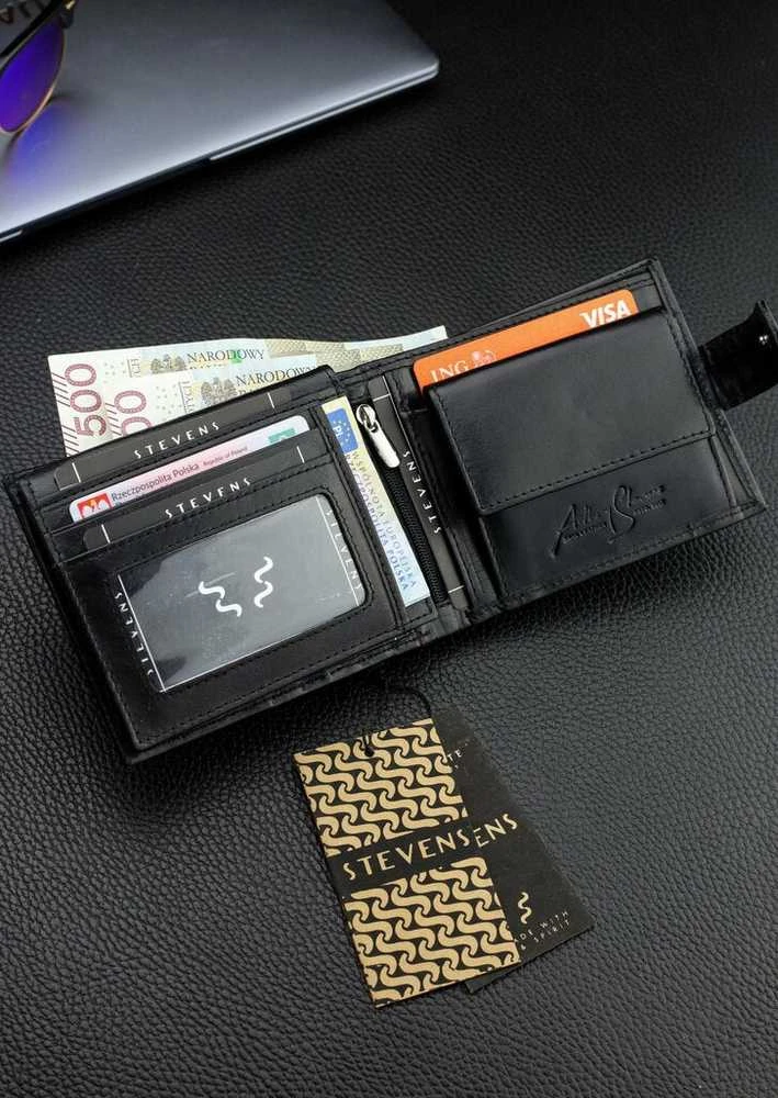 Vyriška natūralios odos piniginė Stevens Z05-8888A-R, RFID apsauga