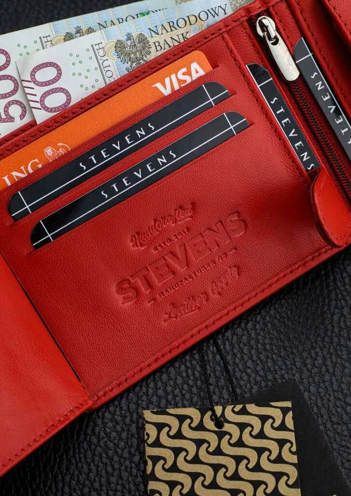 Vyriška natūralios odos piniginė Stevens Z02/BR-325-R, RFID apsauga