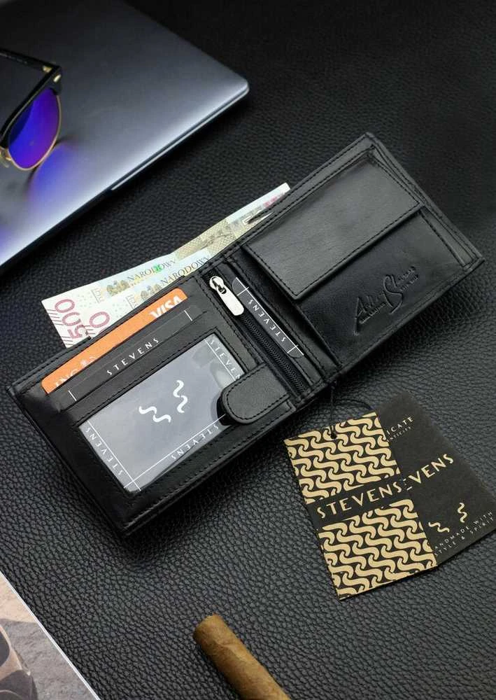 Vyriška natūralios odos piniginė Stevens Z05-325-R, RFID apsauga