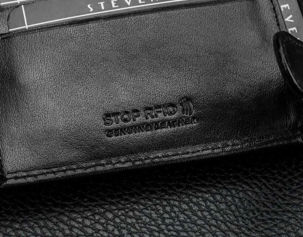 Vyriška natūralios odos piniginė Stevens Z06-325-R, RFID apsauga