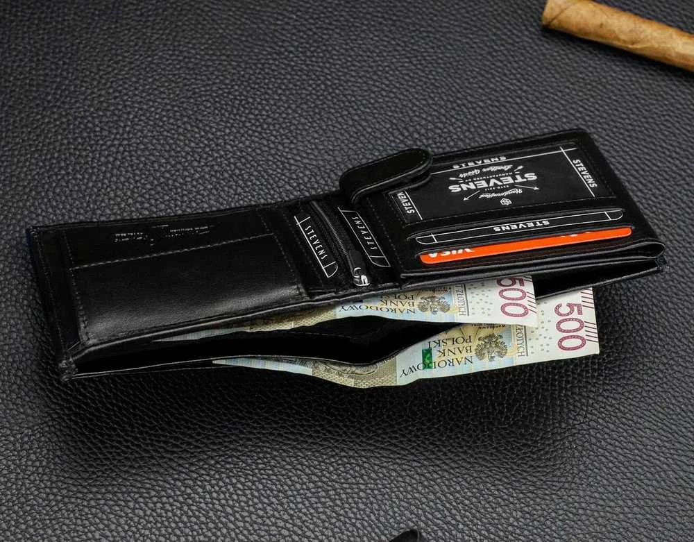 Vyriška natūralios odos piniginė Stevens Z05-325-R, RFID apsauga