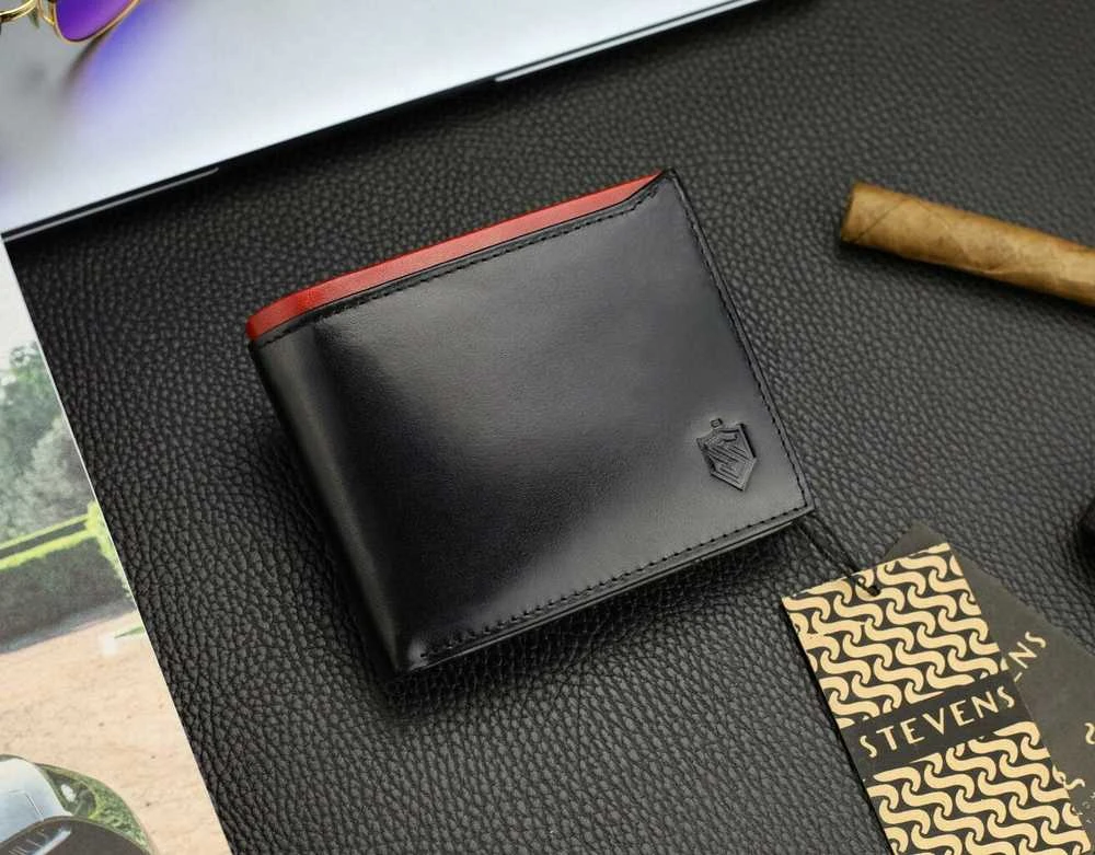 Vyriška natūralios odos piniginė Stevens Z06-8888-R, RFID apsauga