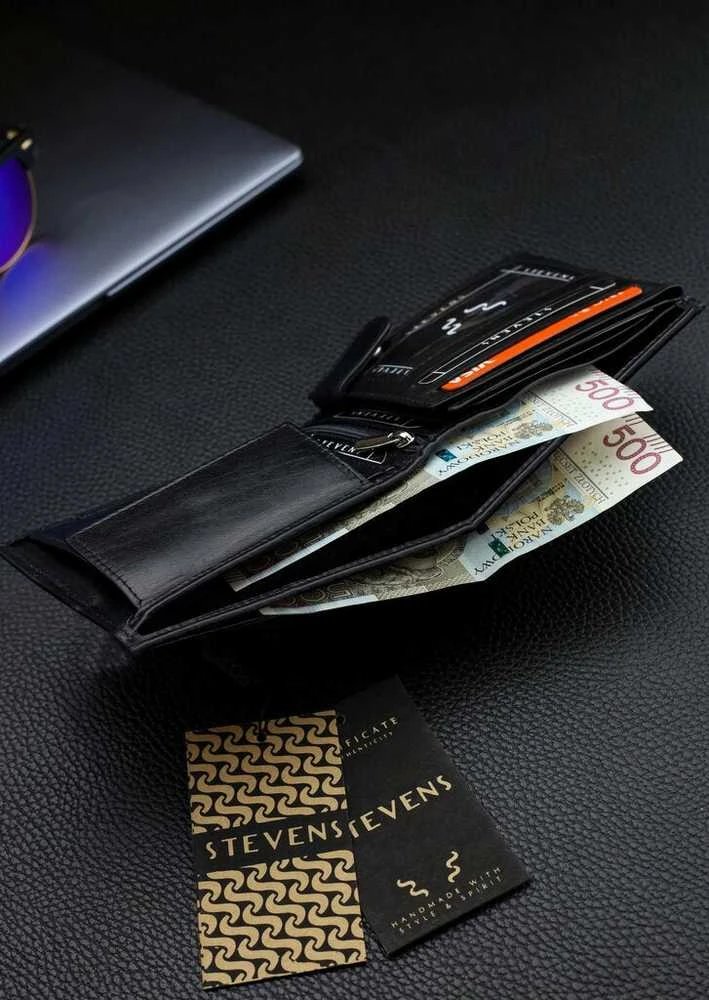 Vyriška natūralios odos piniginė Stevens Z05-325-R, RFID apsauga