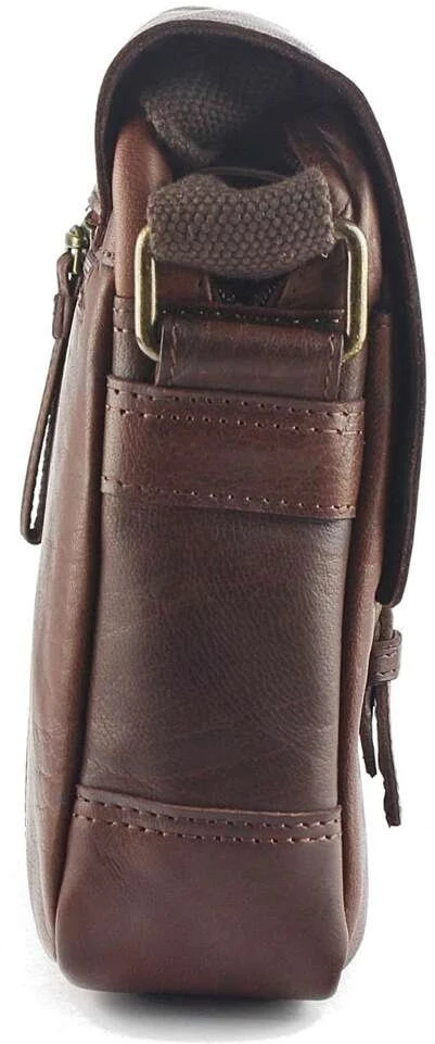 Vyriška odinė crossbody piniginė EL FORREST MB11-22, ruda, su auksinės spalvos detalėmis