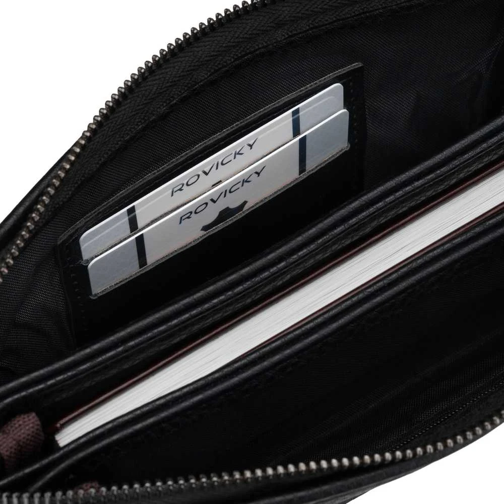 Vyriška odinė crossbody rankinė Rovicky, juoda AX18