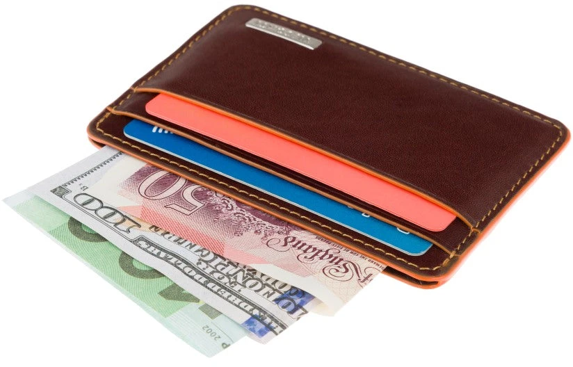 Vyriška odinė kortelių piniginė, Visconti Trento ALP90, ruda, su RFID apsauga