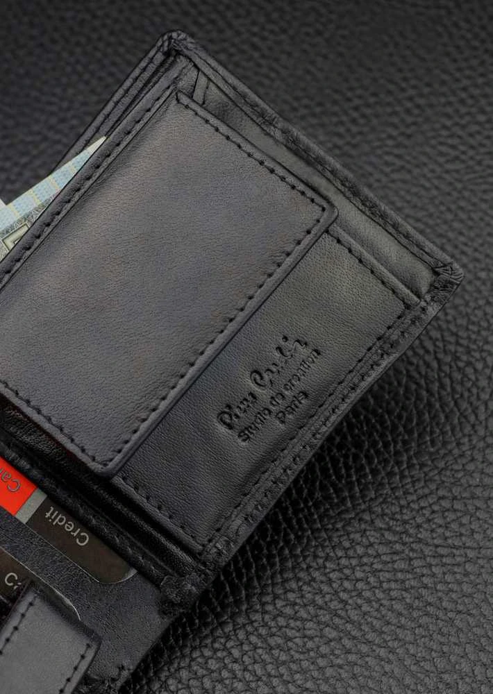 Vyriška odinė piniginė Pierre Cardin, juoda, RFID apsauga 323706
