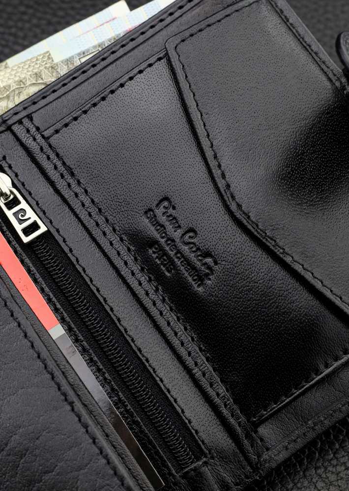 Vyriška odinė piniginė Pierre Cardin, juoda, RFID apsauga A623706