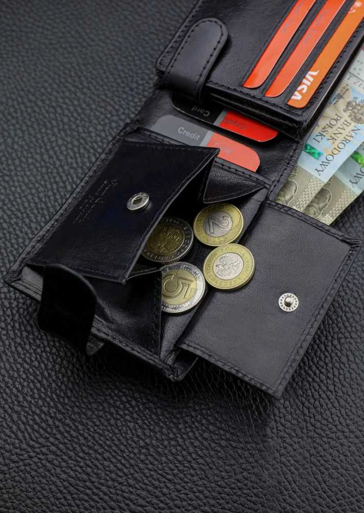 Vyriška odinė piniginė Pierre Cardin, juoda, RFID apsauga A323706