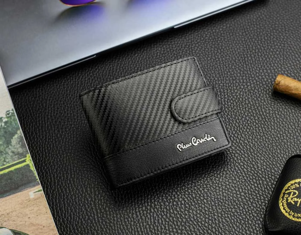 Vyriška odinė piniginė Pierre Cardin, juoda, RFID apsauga A323706